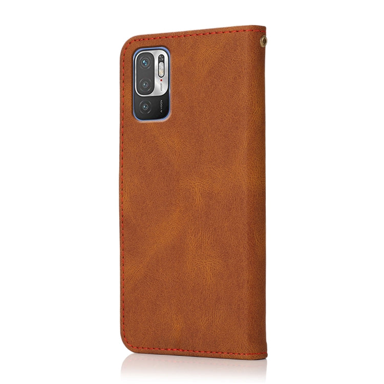 For Xiaomi Redmi Note 10 5G Dual-color Stitching Leather Phone Case