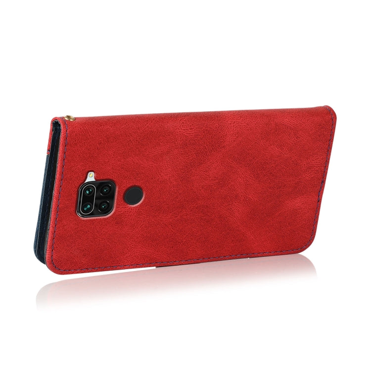 For Xiaomi Redmi Note 9 Dual-color Stitching Leather Phone Case