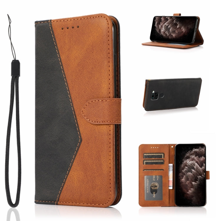 For Xiaomi Redmi Note 9 Dual-color Stitching Leather Phone Case