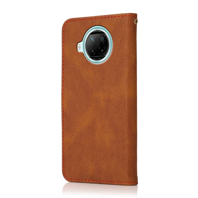 For Xiaomi Redmi Note 9 Pro 5G Dual-color Stitching Leather Phone Case