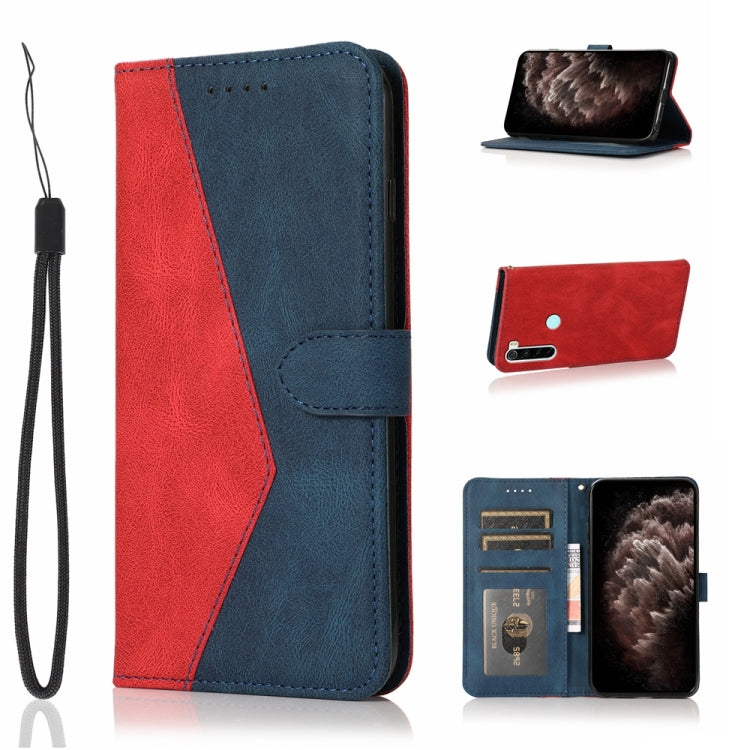 For Xiaomi Redmi Note 8T Dual-color Stitching Leather Phone Case