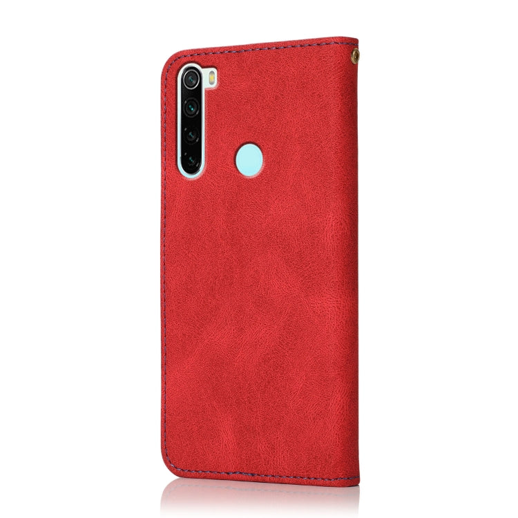 For Xiaomi Redmi Note 8T Dual-color Stitching Leather Phone Case