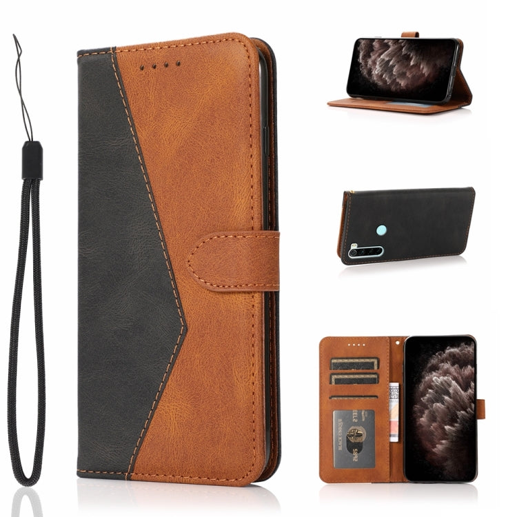 For Xiaomi Redmi Note 8T Dual-color Stitching Leather Phone Case