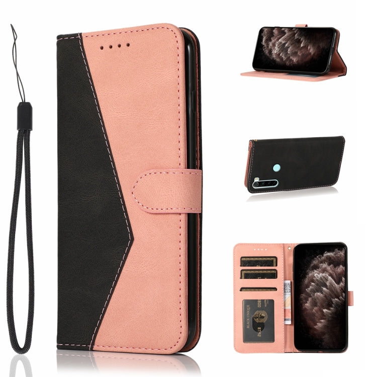 For Xiaomi Redmi Note 8T Dual-color Stitching Leather Phone Case