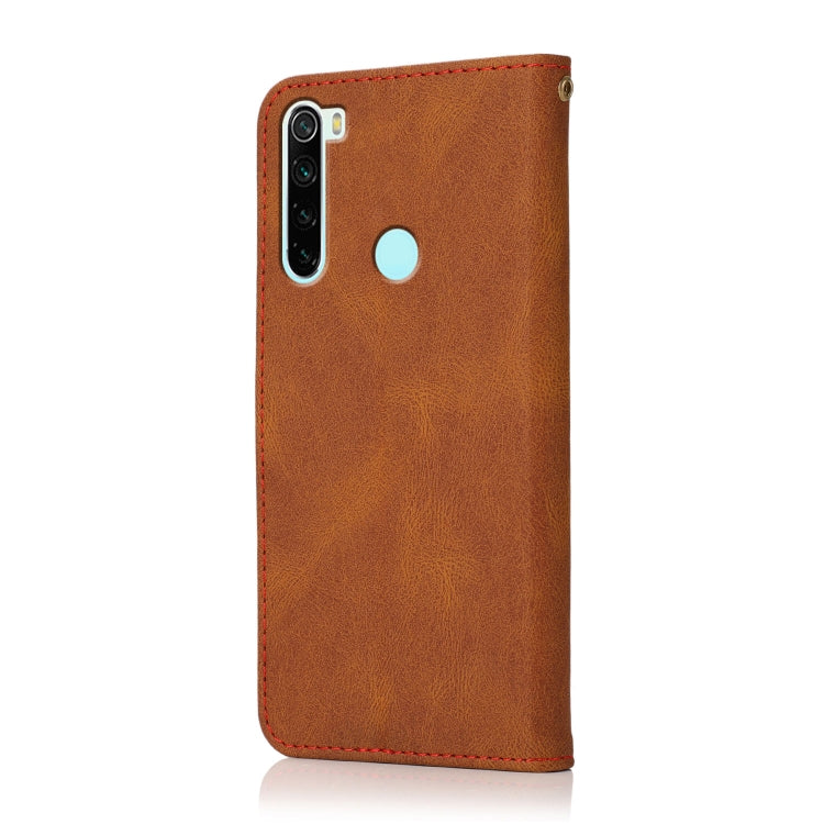 For Xiaomi Redmi Note 8T Dual-color Stitching Leather Phone Case