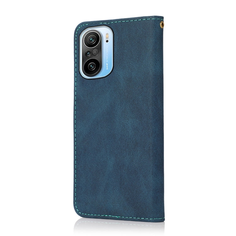 For Xiaomi Redmi K40 Dual-color Stitching Leather Phone Case