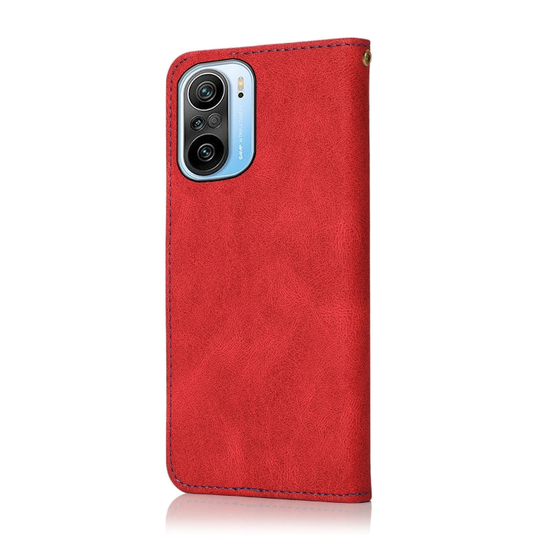 For Xiaomi Redmi K40 Dual-color Stitching Leather Phone Case