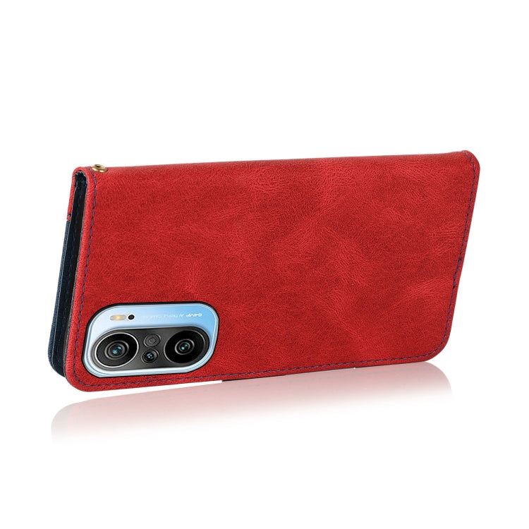 For Xiaomi Redmi K40 Dual-color Stitching Leather Phone Case
