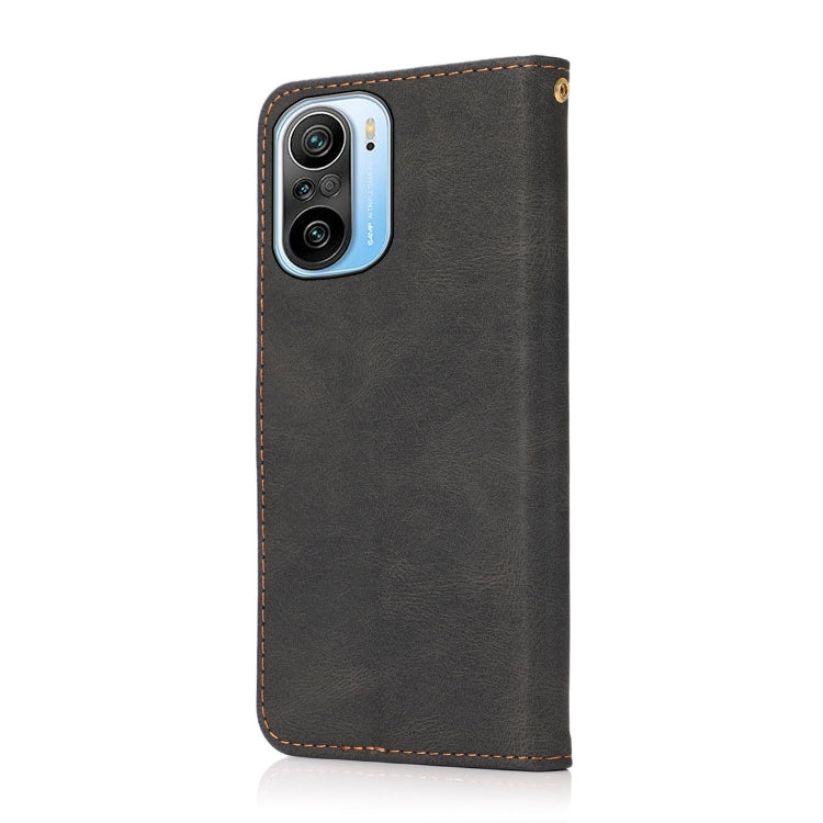 For Xiaomi Redmi K40 Dual-color Stitching Leather Phone Case