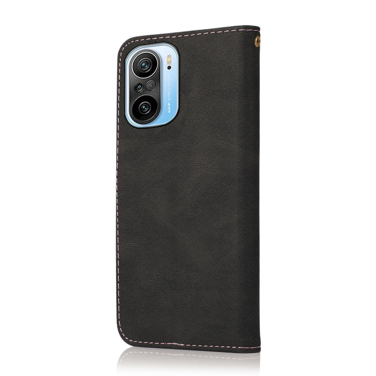 For Xiaomi Redmi K40 Dual-color Stitching Leather Phone Case