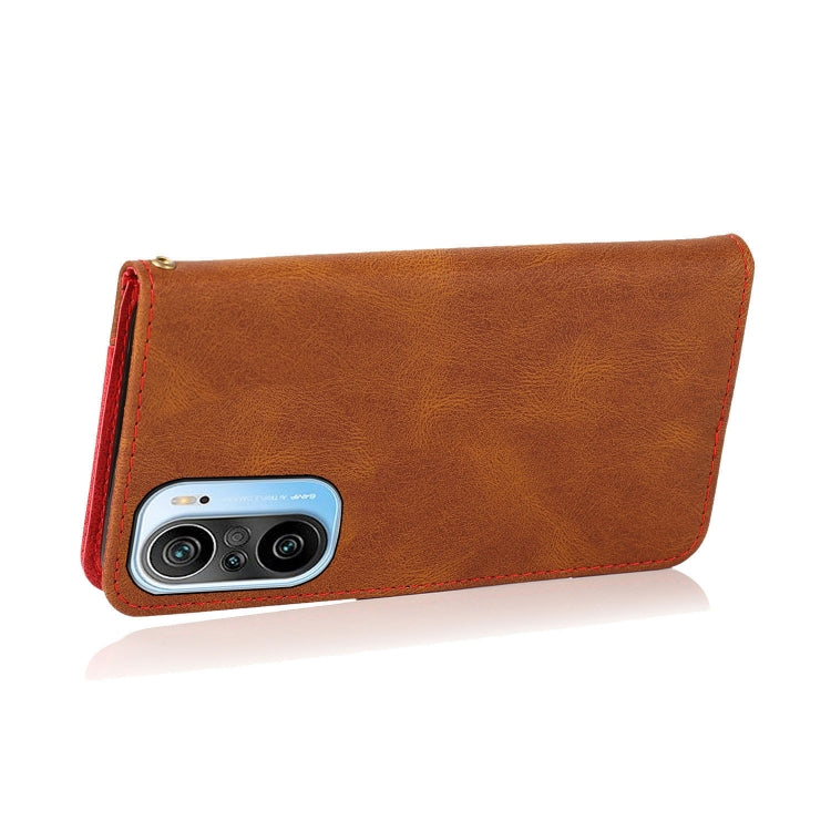 For Xiaomi Redmi K40 Dual-color Stitching Leather Phone Case