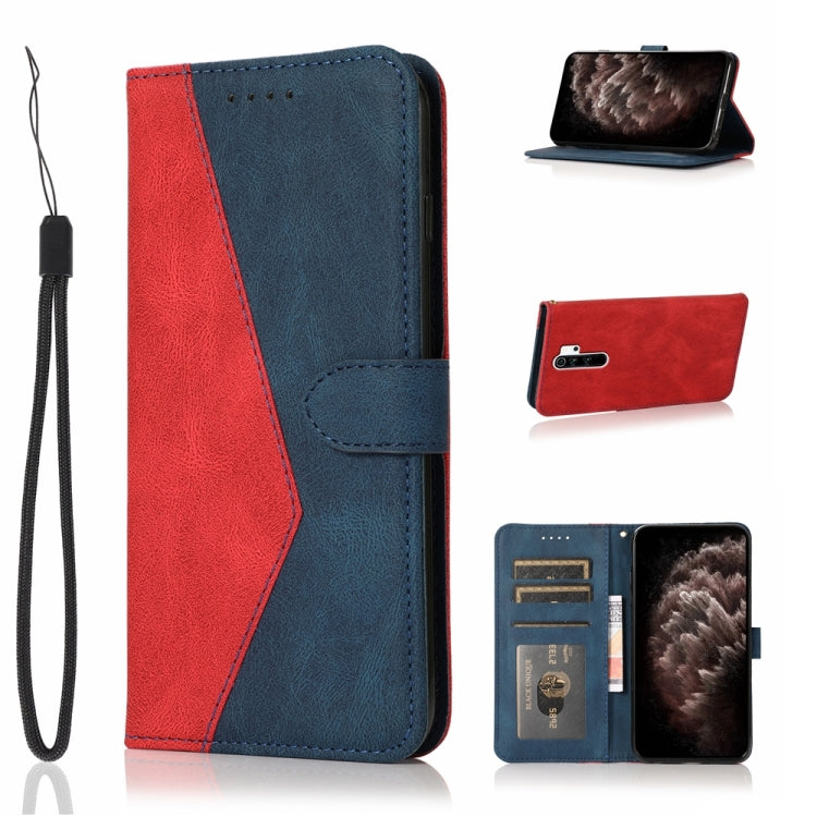 For Xiaomi Redmi 9 Dual-color Stitching Leather Phone Case
