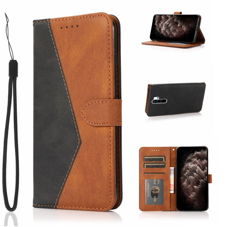 For Xiaomi Redmi 9 Dual-color Stitching Leather Phone Case