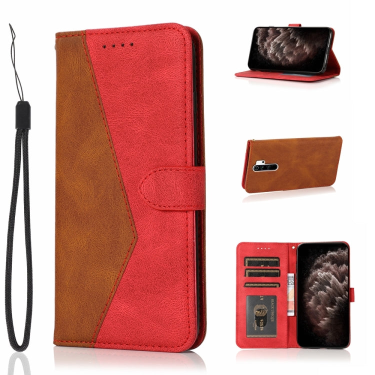 For Xiaomi Redmi 9 Dual-color Stitching Leather Phone Case