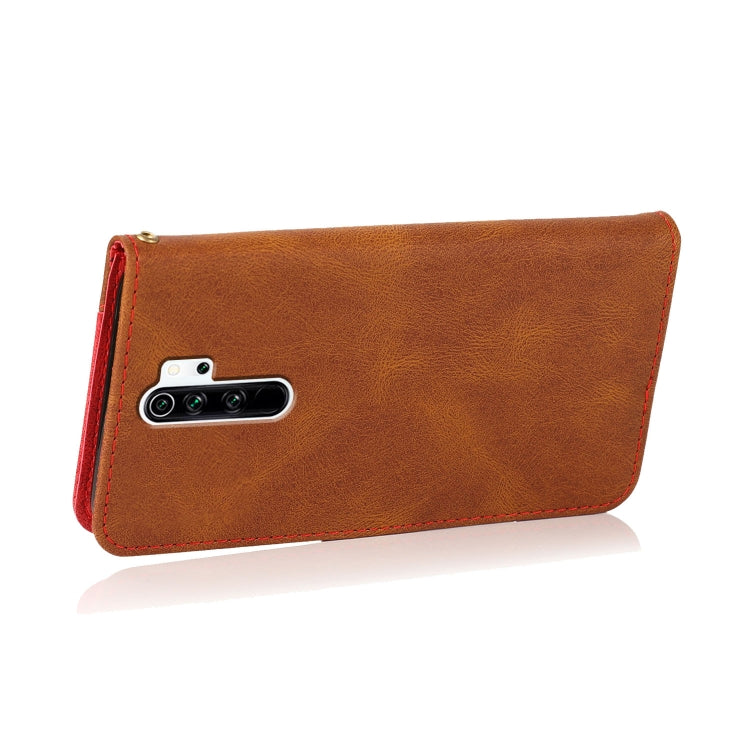 For Xiaomi Redmi 9 Dual-color Stitching Leather Phone Case