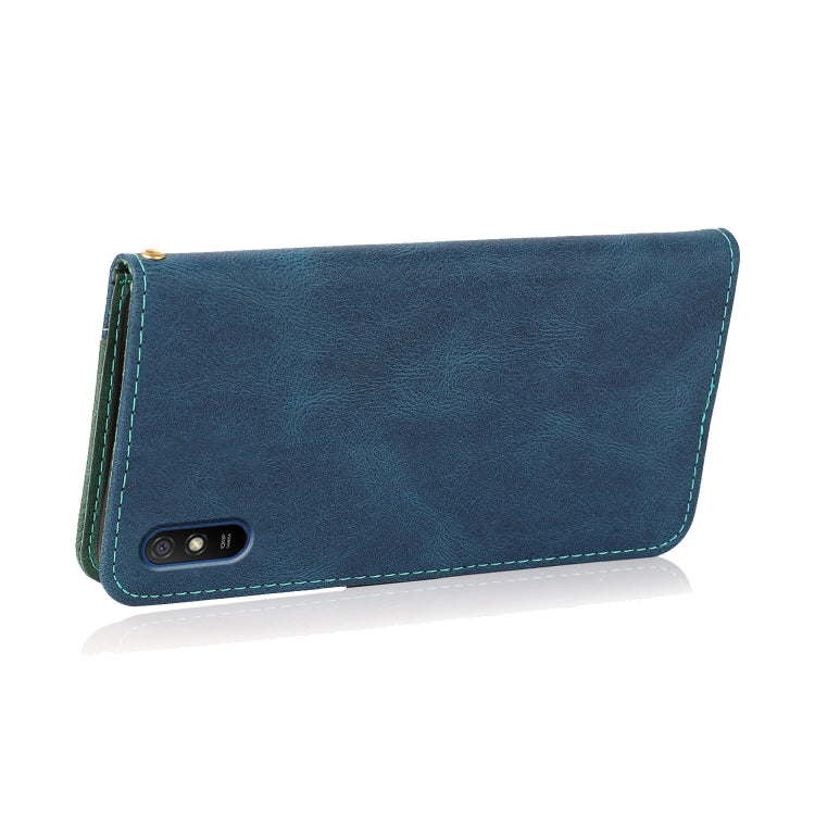 For Xiaomi Redmi 9A Dual-color Stitching Leather Phone Case