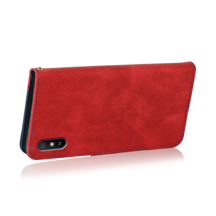 For Xiaomi Redmi 9A Dual-color Stitching Leather Phone Case
