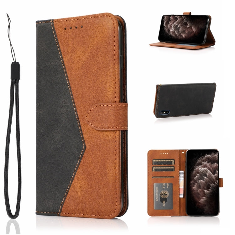 For Xiaomi Redmi 9A Dual-color Stitching Leather Phone Case