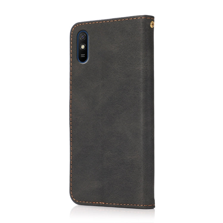 For Xiaomi Redmi 9A Dual-color Stitching Leather Phone Case
