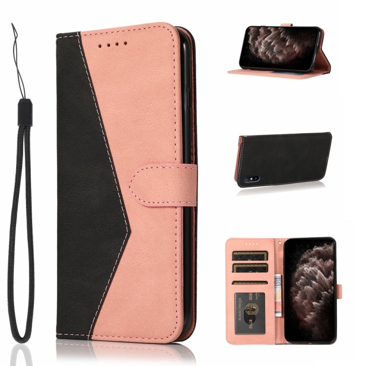 For Xiaomi Redmi 9A Dual-color Stitching Leather Phone Case