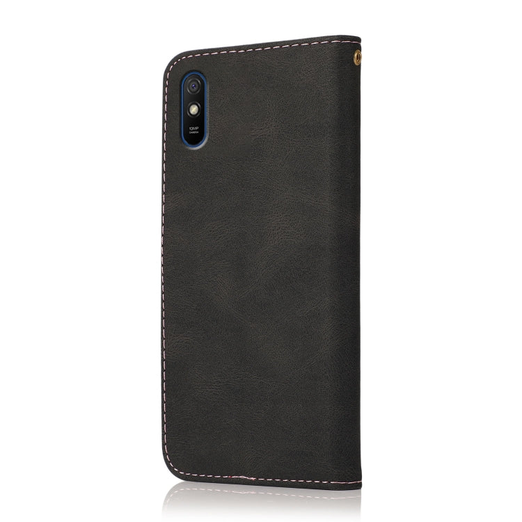 For Xiaomi Redmi 9A Dual-color Stitching Leather Phone Case