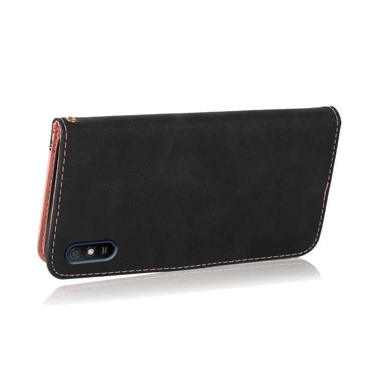 For Xiaomi Redmi 9A Dual-color Stitching Leather Phone Case