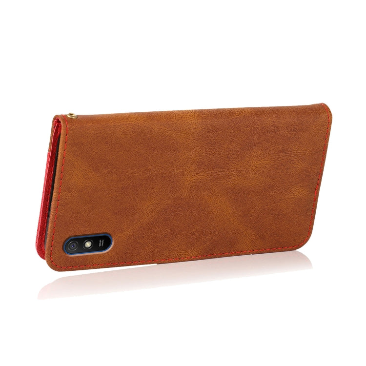 For Xiaomi Redmi 9A Dual-color Stitching Leather Phone Case