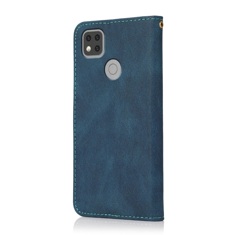 For Xiaomi Redmi 9C Dual-color Stitching Leather Phone Case