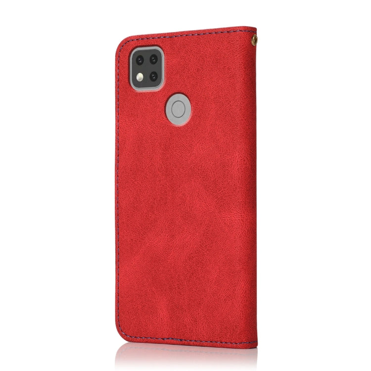 For Xiaomi Redmi 9C Dual-color Stitching Leather Phone Case
