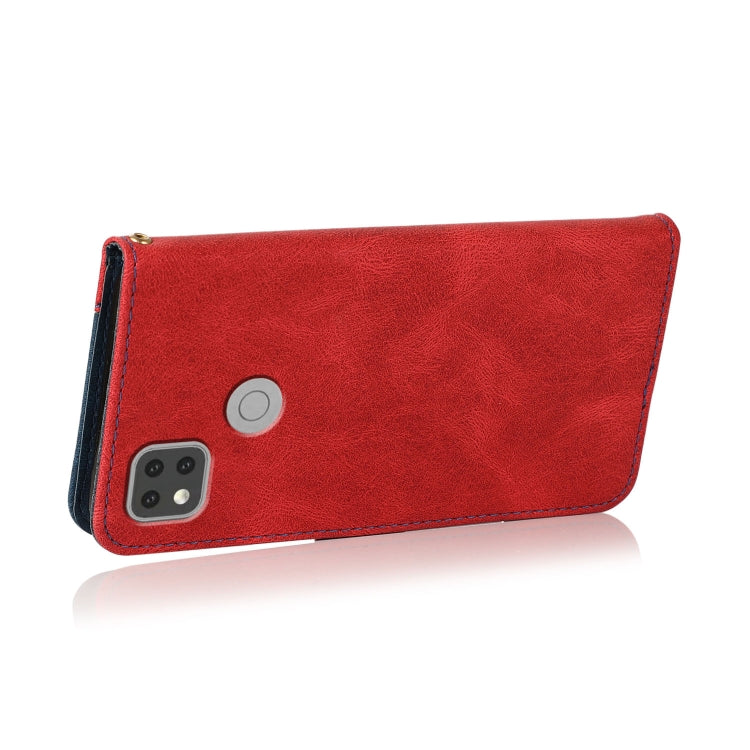 For Xiaomi Redmi 9C Dual-color Stitching Leather Phone Case