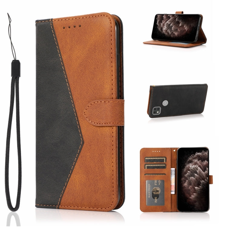 For Xiaomi Redmi 9C Dual-color Stitching Leather Phone Case