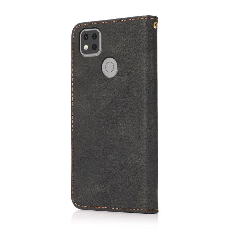 For Xiaomi Redmi 9C Dual-color Stitching Leather Phone Case