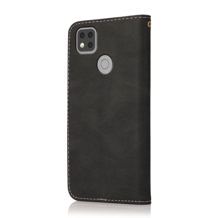 For Xiaomi Redmi 9C Dual-color Stitching Leather Phone Case