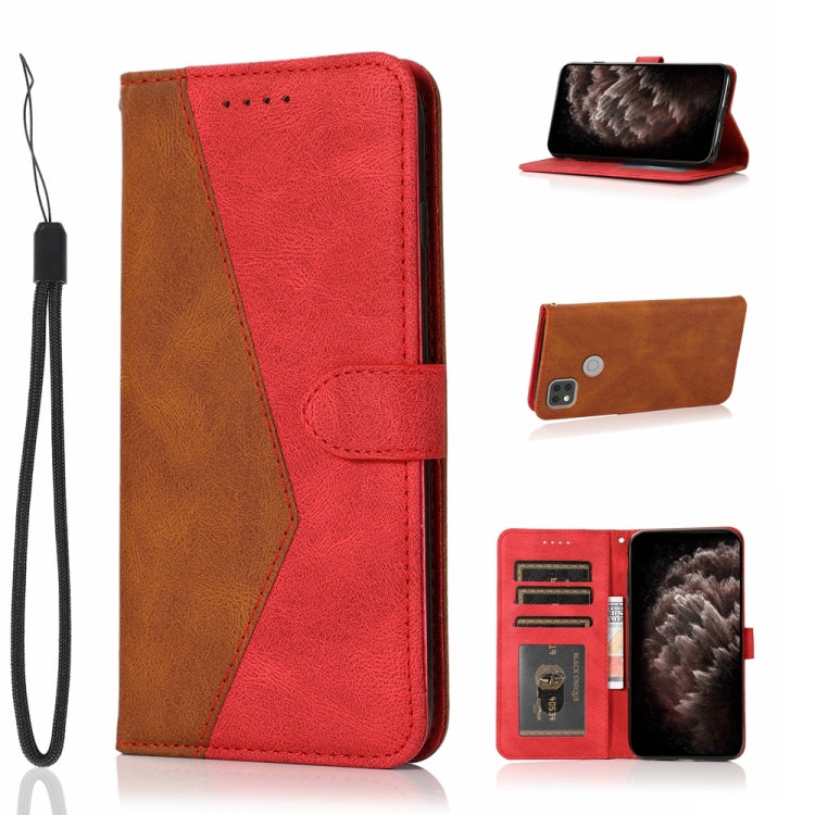 For Xiaomi Redmi 9C Dual-color Stitching Leather Phone Case