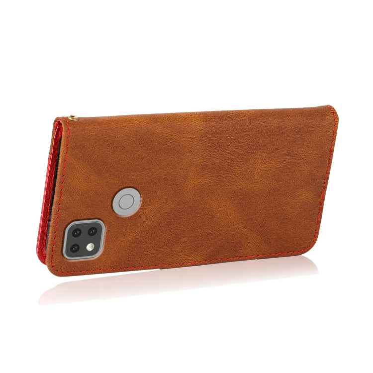 For Xiaomi Redmi 9C Dual-color Stitching Leather Phone Case