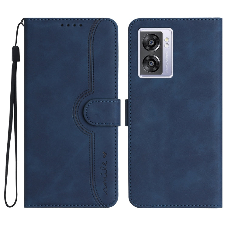 For OPPO A57 5G 2022/Realme V23 Heart Pattern Skin Feel Leather Phone Case