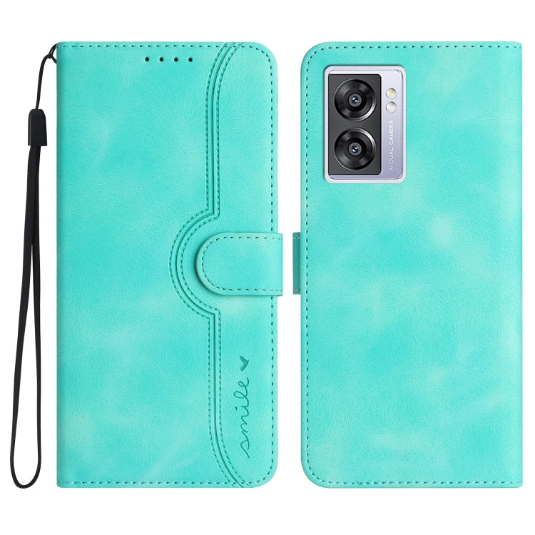 For OPPO A57 5G 2022/Realme V23 Heart Pattern Skin Feel Leather Phone Case