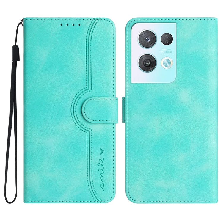 For OPPO Reno8 Pro 5G/Reno8 Pro+ 5G Heart Pattern Skin Feel Leather Phone Case