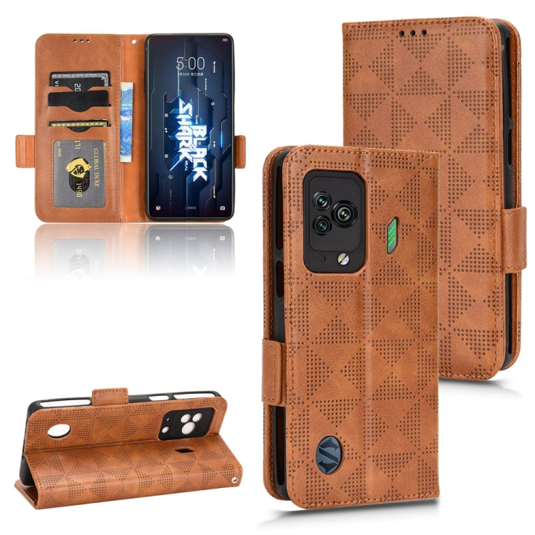 For Xiaomi Black Shark 5 Symmetrical Triangle Leather Phone Case