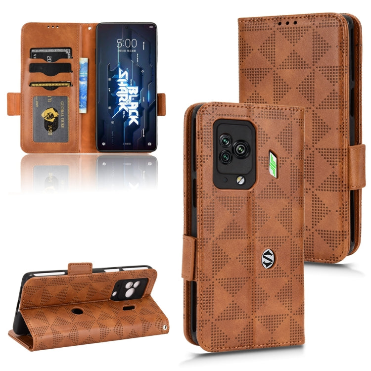 For Xiaomi Black Shark 5 Pro Symmetrical Triangle Leather Phone Case