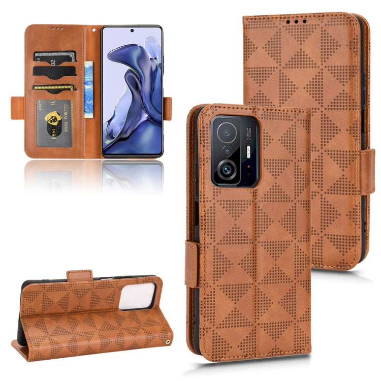 For Xiaomi 11T / 11T Pro Symmetrical Triangle Leather Phone Case