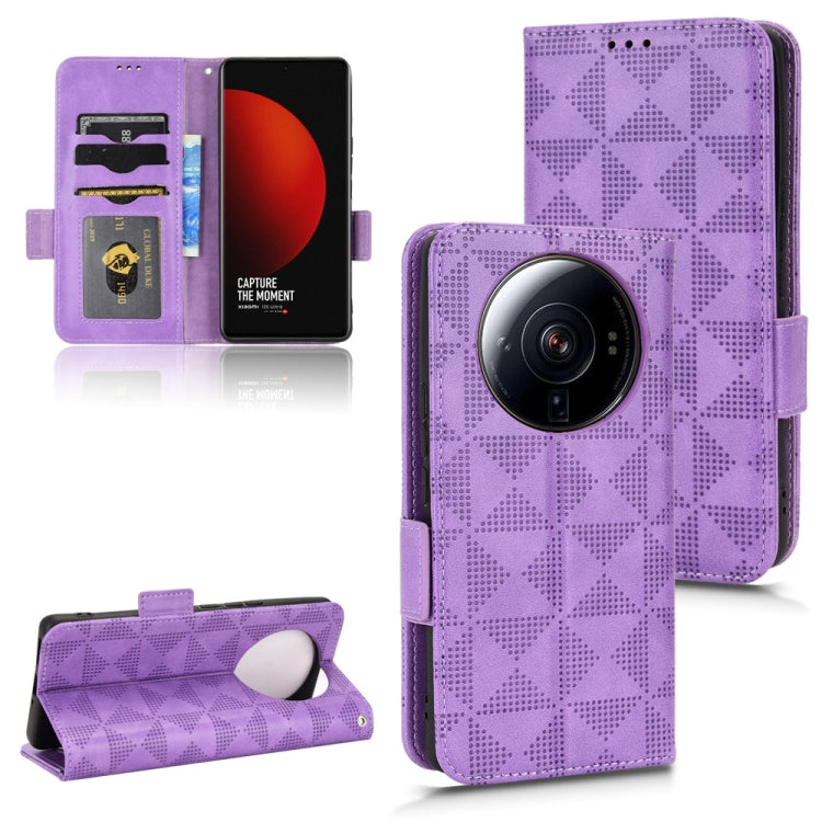 For Xiaomi 12S Ultra Symmetrical Triangle Leather Phone Case
