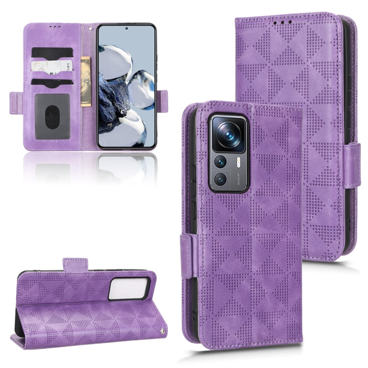 For Xiaomi 12T Pro Symmetrical Triangle Leather Phone Case