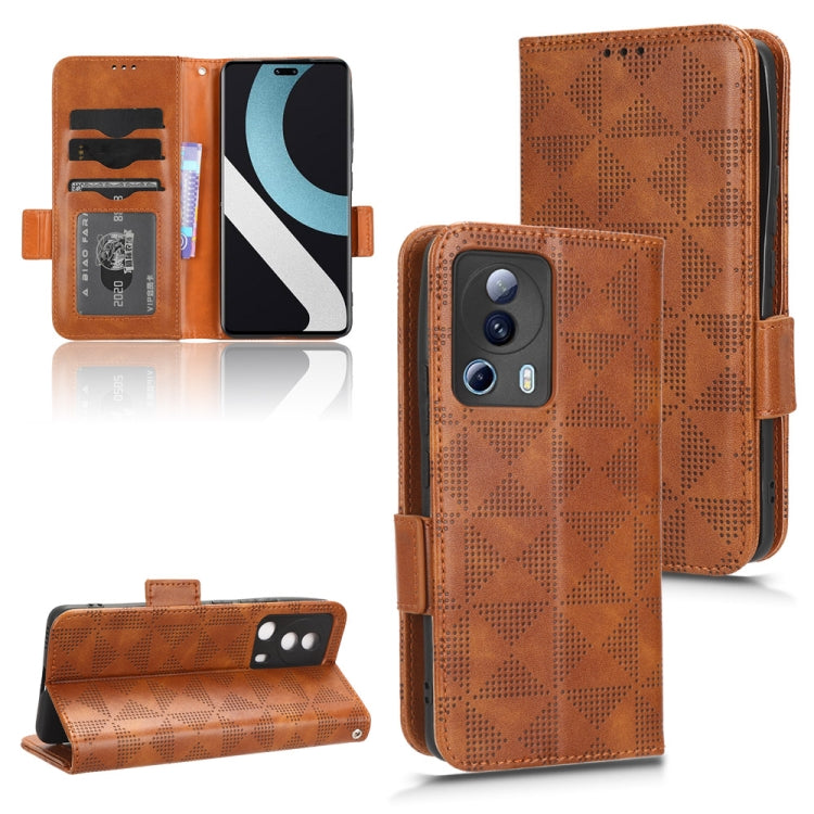 For Xiaomi 13 Lite / Civi 2 / 12 Lite NE Symmetrical Triangle Leather Phone Case