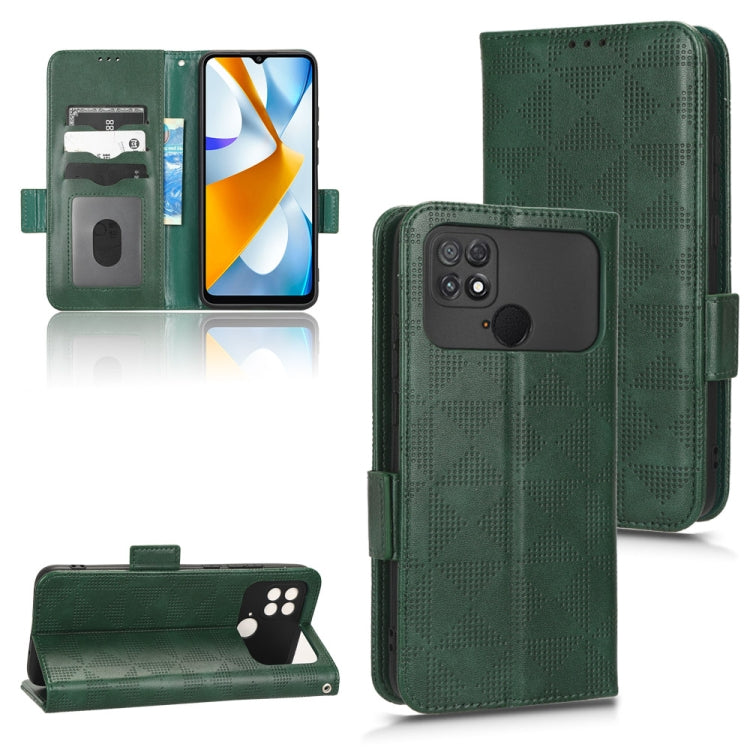 For Xiaomi Poco C40 Symmetrical Triangle Leather Phone Case