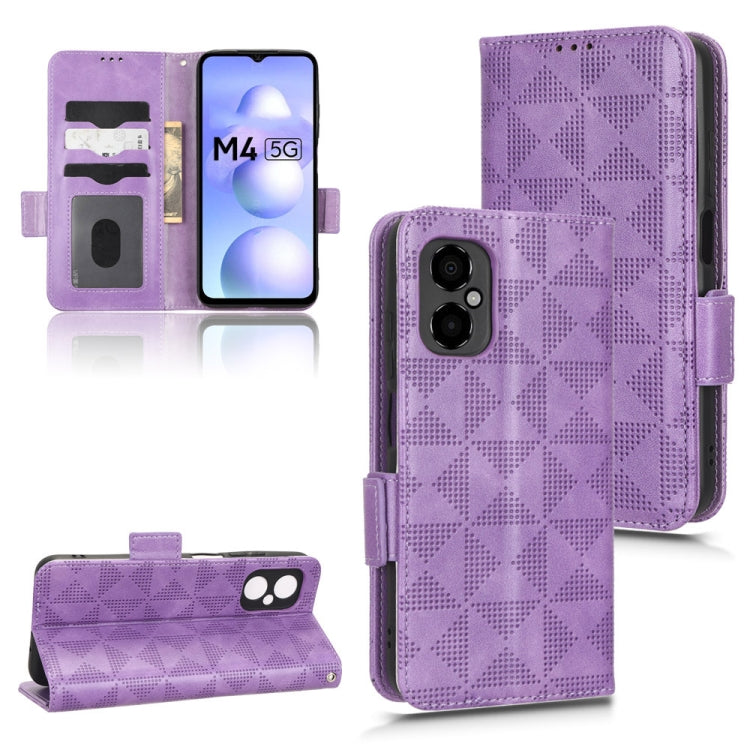For Xiaomi Poco M4 5G Symmetrical Triangle Leather Phone Case