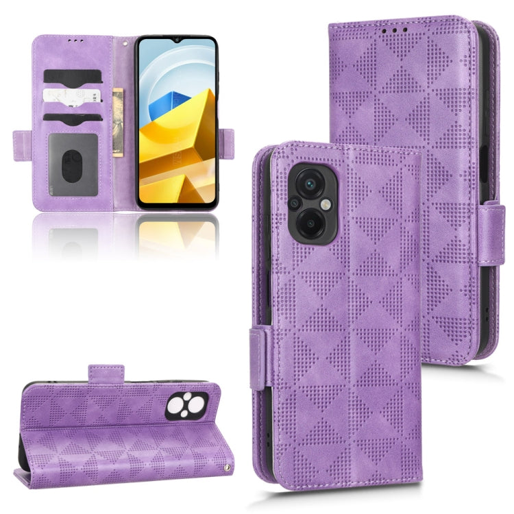 For Xiaomi Poco M5 4G Symmetrical Triangle Leather Phone Case