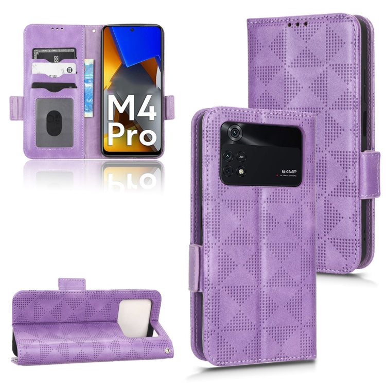 For Xiaomi Poco M4 Pro 4G Symmetrical Triangle Leather Phone Case