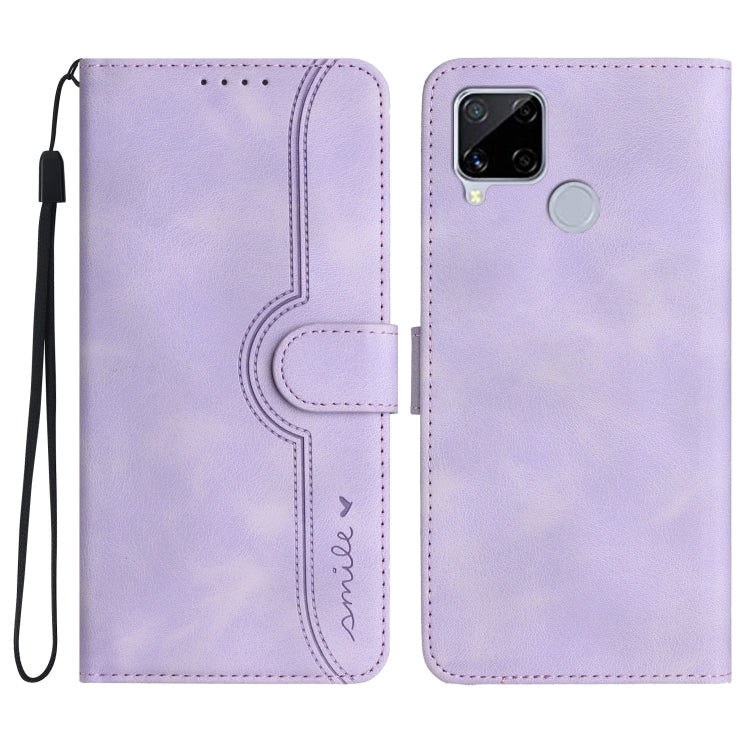 Heart Pattern Skin Feel Leather Phone Case For Realme C15/C12/Narzo 20/7i Global/Narzo 30A/C25/C25s