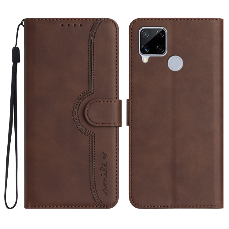 Heart Pattern Skin Feel Leather Phone Case For Realme C15/C12/Narzo 20/7i Global/Narzo 30A/C25/C25s